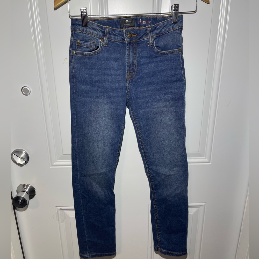 7 For All Mankind Slimmy Jeans Girls Size 10 Blue Adjustable Waist